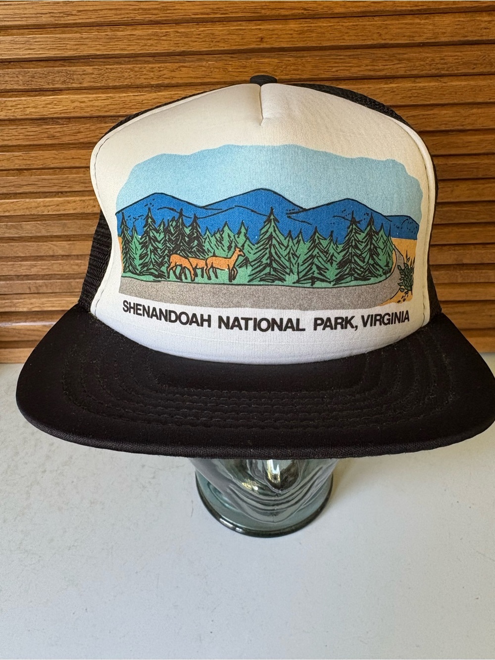 Shenandoah National Park Retro Trucker Hat Mountains Deer Forrest Mesh SnapBack